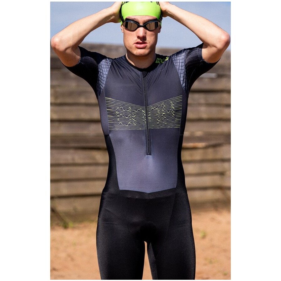 2026 HUUB Hommes Contour Tri Suit CONTSBL - Black / Lime